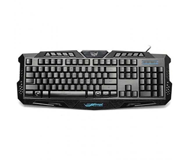 Tastatura gaming iluminata cu fir, 49 x 19 x 5 cm, Negru - HK6700